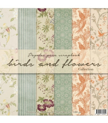 Papeles Para Scrapbook Birds And Flowers 