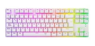 Teclado gamer T-Dagger Bora T-TGK315 QWERTY T-Dagger Red español color blanco con luz RGB