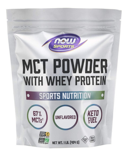 Now Sports Mct Proteína De Suero De Leche En Polvo 454g Sin Sabor