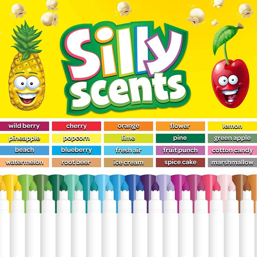 Crayola 100 Super Tips + 20 Silly Scents 120 Plumones Import