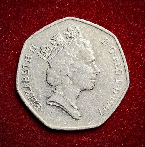 Moneda 50 Peniques Inglaterra 1997 Km 940.2 Elizabeth 2