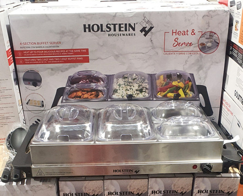 Bufetera Electrica Holstein 4 Charolas 120v 300w +4 Cucharas