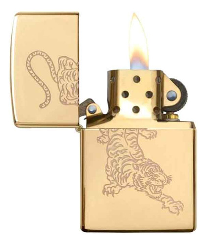 Zippo Tattoo Tiger Design Gold Universo Binario