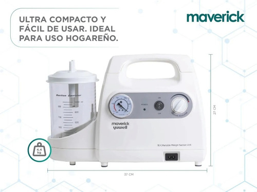 Imagen 3 de 4 de Aspirador De Secreciones A Bateria Diafragma Silencioso Mave