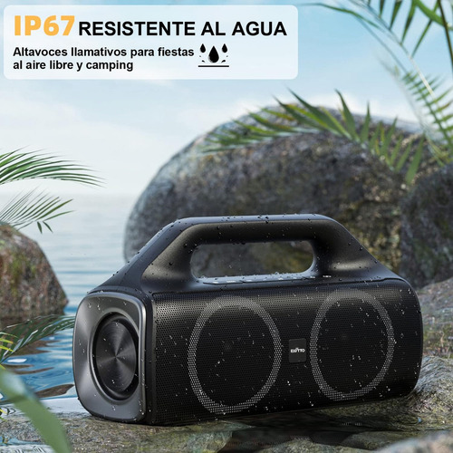Parlante Ewtto ETP406B Portátil con Bluetooth Waterproof Color Negro 110V/220V
