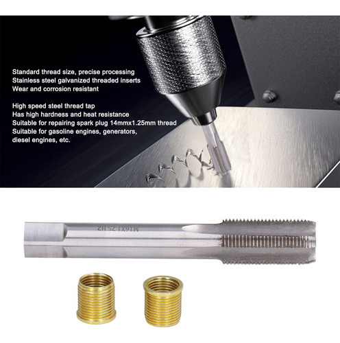 Para Rosca Bujía Gasolina M14x1.25 Insertos Y Kit Grifo