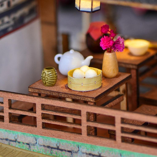 1:24 Casa De En Miniatura De Con Muebles Y Accesorios Led