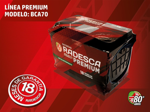 Batería Radesca Premium 12v 130amp (70 Ah) Libre De Mantenim