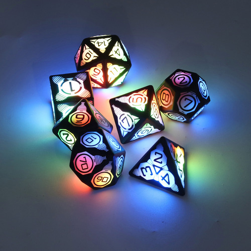 Juego De Dados De Luz Eléctrica Led Poliédrico Magnético Bri