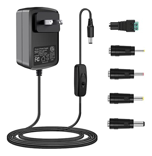 Adaptador Ac 12v 2a Con 5 Puntas, Interruptor En Línea,