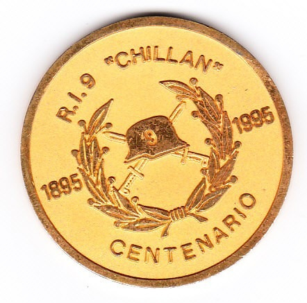Medalla Centenario 1895 Al 1995 Ejercito  Chillan Diam 5 Ctm