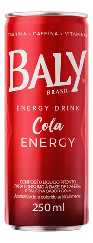 Energético Baly Cola 250ml Energy Drink