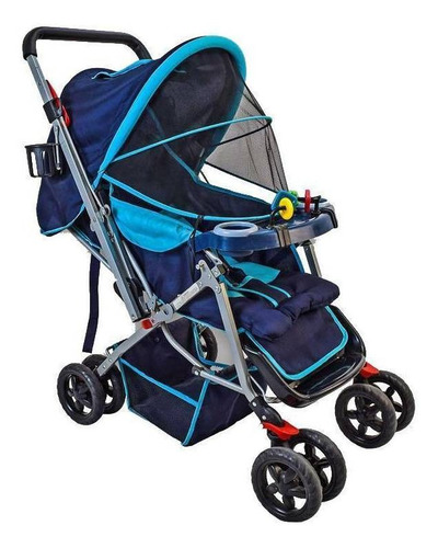 Carriola de paseo Angelin Baby IS 555-A azul con chasis color plateado