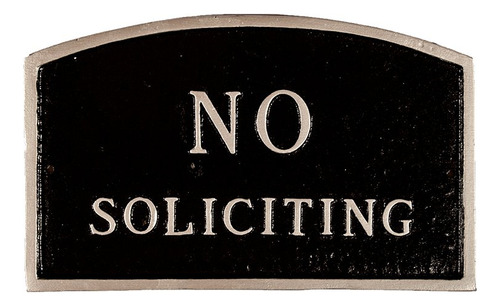 Montague Productos De Metal No Soliciting Arqueado Placa Par