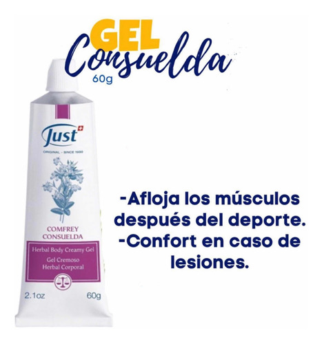 Gel Cremoso De Consuelda 60g Just Original Y Envío Gratis