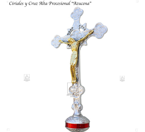 Imagen 3 de 5 de Cirial Y Cruz Alta Procesional Azucena
