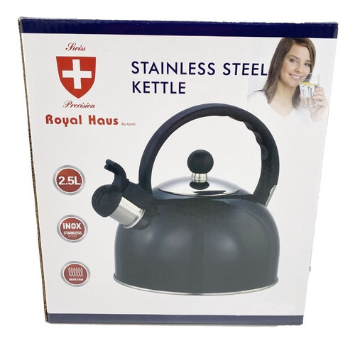 Imagen 4 de 5 de Tetera Silbadora Acero Inoxidable 2.5 Lt Cocina Royal Haus