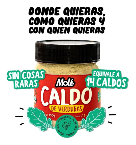 Imagen 3 de 5 de Caldo Mole - 100% Vegetal - Apto Veganos