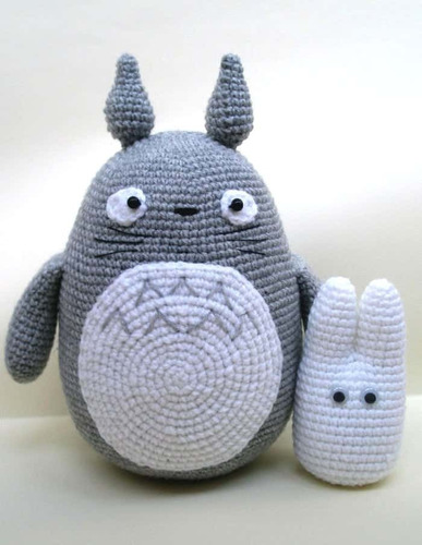 Totoro Y Chibi Peluche Tejido Amigurumi Muñeco Apego 40 Cm