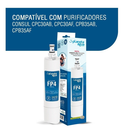 Refil Fp4 Para Filtro Purificador Consul Facilite Bem Estar Cpc30 Cpb35 Cpb36 Cix01ax Cpc3 Cpb34 Cix06ax