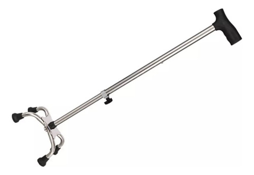 Bastón Muleta Ajustable 4 Patas Mango Acero Inoxidable