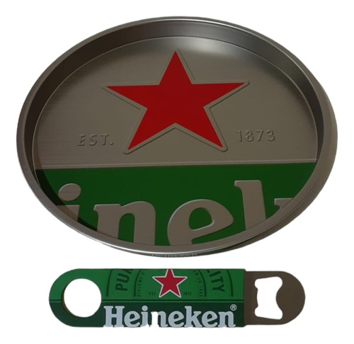 Bandeja Original Cerveza Heineken Barra Boliche + Destapador