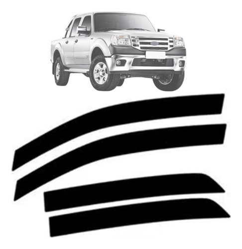 Calha De Chuva Fumê Tg Poli Ford Ranger 4 Portas 1996-2012