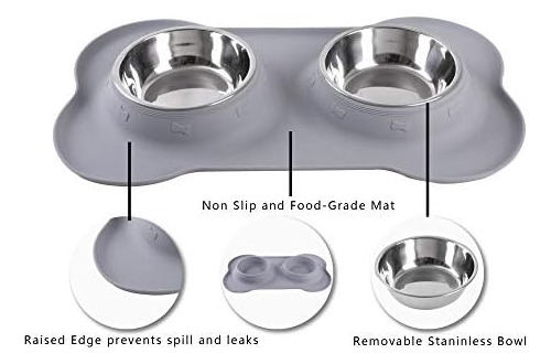 Hubulk Cuencos Para Perros 2 Cuencos De Acero Inoxidable Par