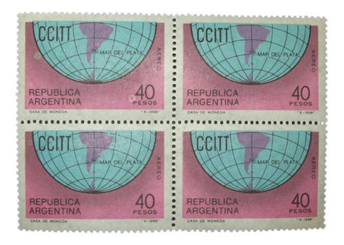 Argentina - Bloque X 4 Gj 1454 2 Errores Mint  L0616