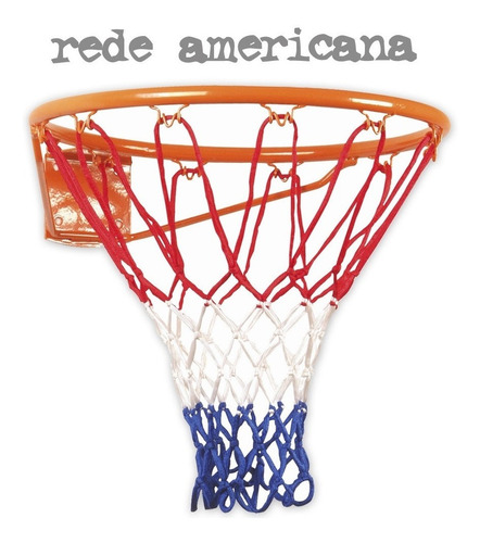 Rede Basquete Estilo Americano (par) Fio Seda 100% Poliéster