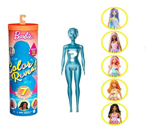 Barbie Color Reveal Surtido Metalica Muñeca 7 Sorpresas