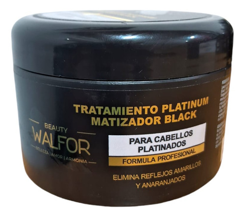 Tratamiento Platinum Matizador Black Walfor Cabellos Platinados X250g Intensifica Rubio Gris Plata