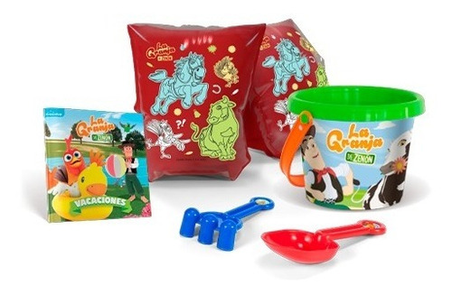 Clarín Granja De Zenón Set Verano Bracitos Inflables Y Balde