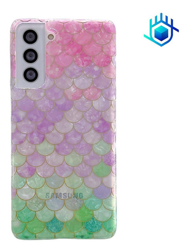 Funda Escamas + Mica Para iPhone Brillo Mujer Case Ligera 3d