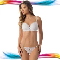 Comprar Combo 3 Conjuntos Armados Push Up Y Tangas Regulables Encaje