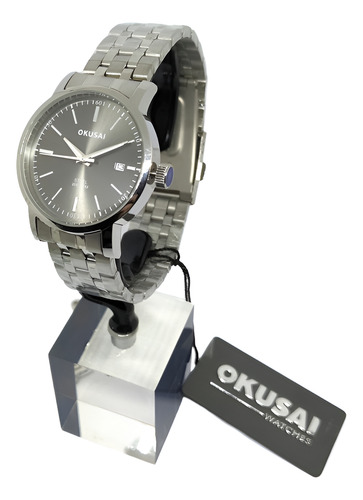 Reloj Okusai Hombre Okh0084-9a8malla De Acero Sumergible 50m Plateado Y Dorado Plateado Plateado