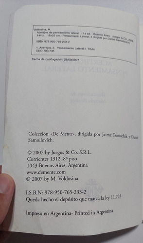Libro Acertijos Pensamiento Lateral Mente Consultar Stock