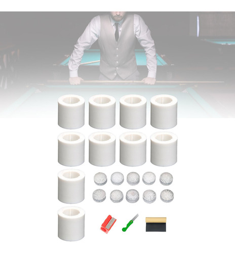 10pcs Billard Cue Stick Ferrules Set Compacto Instalación
