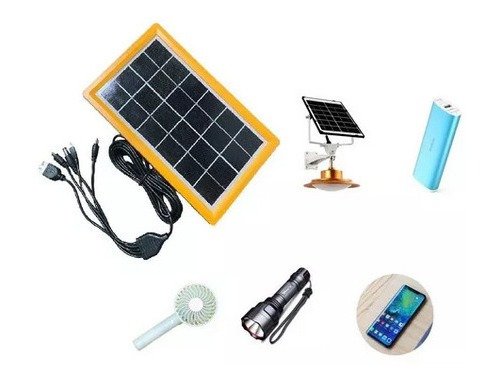 Kit  Panel Solar Para Camping Recarga Celular Y Otros