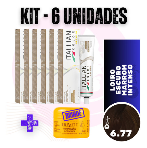 6 Tintes Rubio Oscuro Marrón Intenso 6.77 Itallian Color