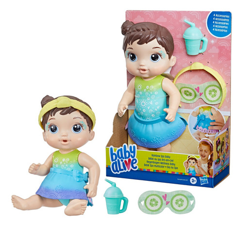 Baby Alive Dia No Spa - 22,5 Cm De Cabelo Castanho