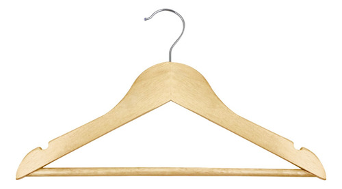 Kit 50 Cabide De Madeira Marfim Com Verniz Infantil