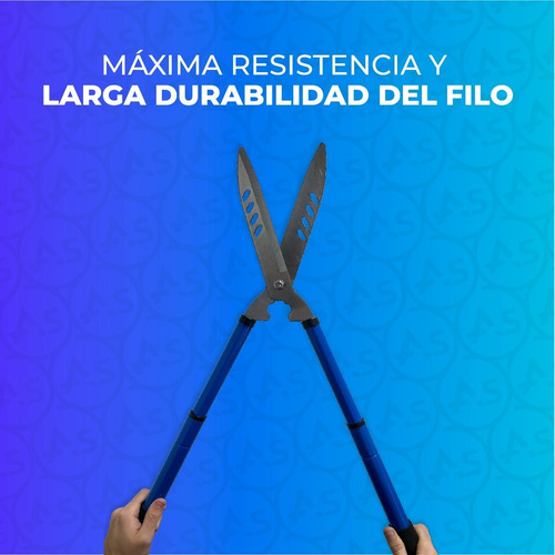 Imagen 5 de 10 de Tijera De Podar Para Cercos Acero Extensible 22-29 Jardin