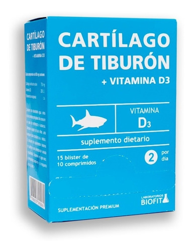 Cartilago De Tiburon + Vitamina D3 150 Comprimidos Biofit