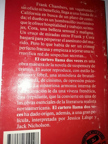 Libro El Cartero Llama Dos Veces - Editorial Oveja Negra (Usado)
