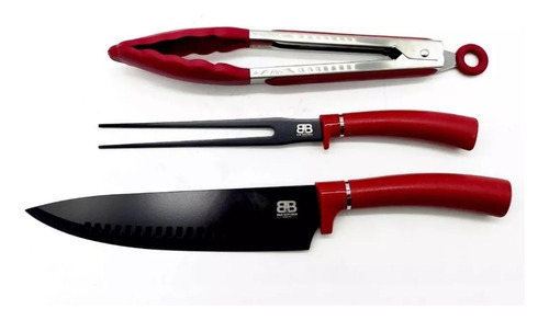 Set De Cuchillo Parrillero Asado Carne 3 Piezas Premium B&b