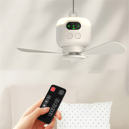 W 9003, Con Luz De Ventilador Recargable Inalámbrica, Para A