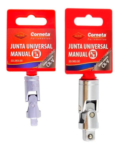Junta Universal 3/8 E 1/4 Mecanico Borracheiro Corneta 2pçs