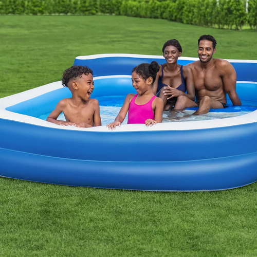 Alberca Inflable Familiar Con Portavasos/banco Diversion Fam