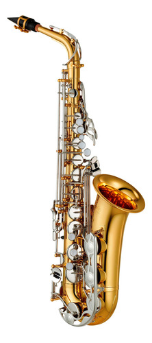 Saxofón Alto Yamaha Mib Con Llaves Niqueladas Sax Yas26 Con Estuche Color Dorado